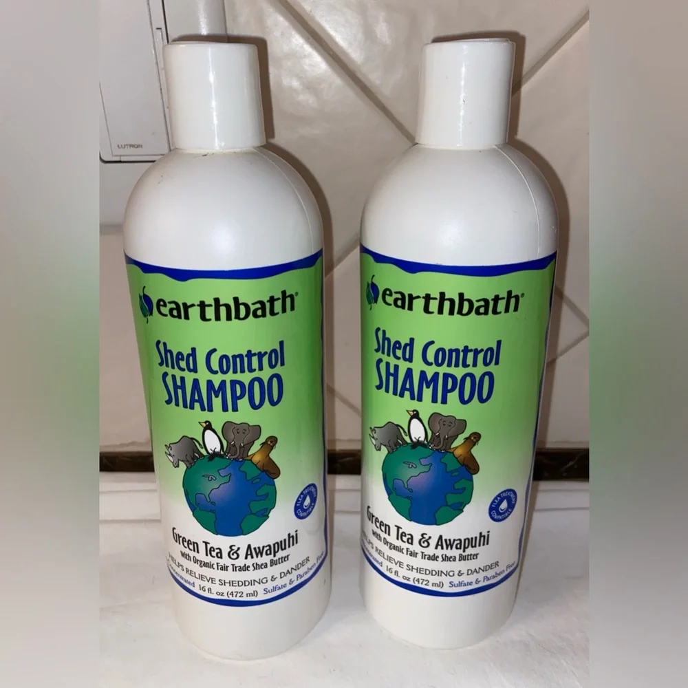 New 2 bottles of Earthbath Pet shed control Shampoo